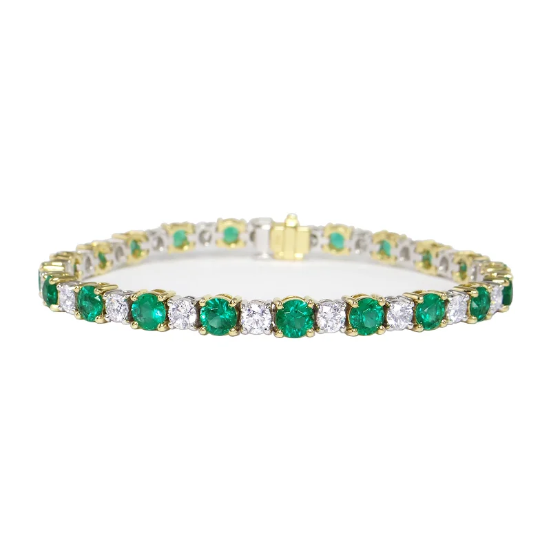 Replica Bracelets-Emerald & Diamond Bracelet