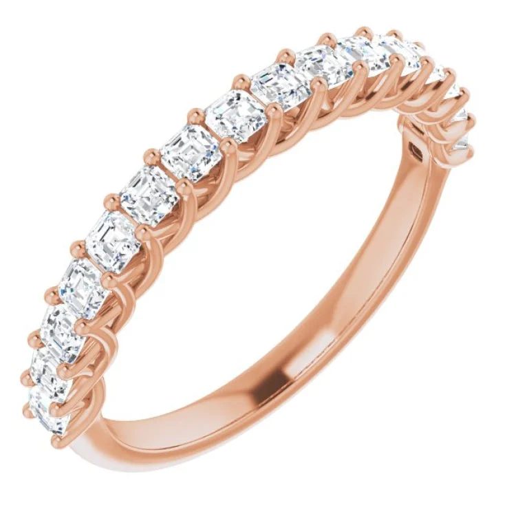 Double band rings-14K Rose 3/4 CTW Natural Diamond Anniversary Band