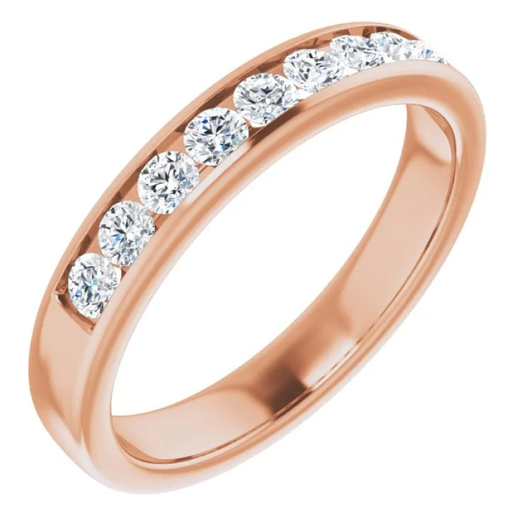 Men’s vintage wedding rings-14K Rose 3/4 CTW Natural Diamond Band