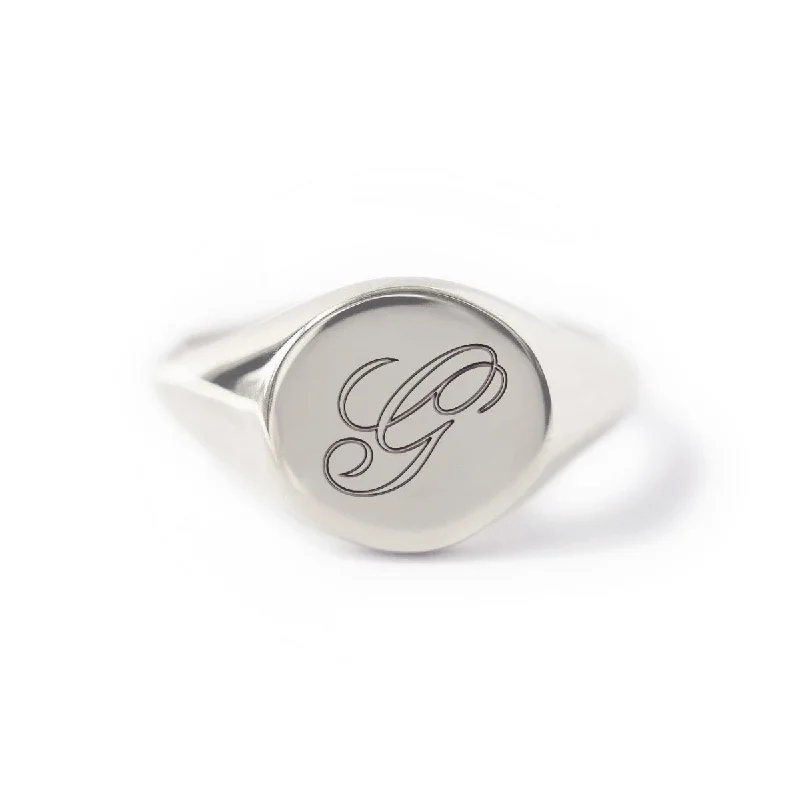 Handcrafted rings-Initial Signet Ring