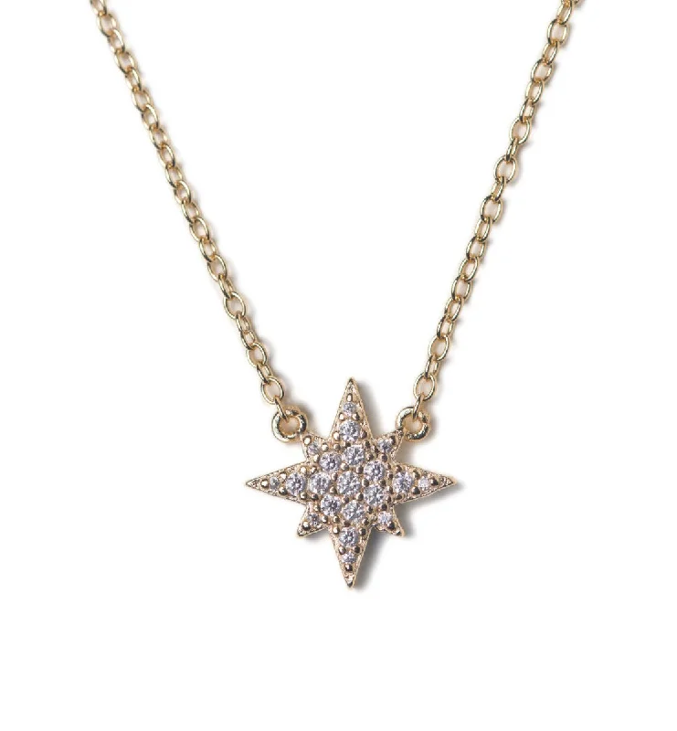 Birthstone pendant necklaces for women-Stella Starburst Pendant Necklace