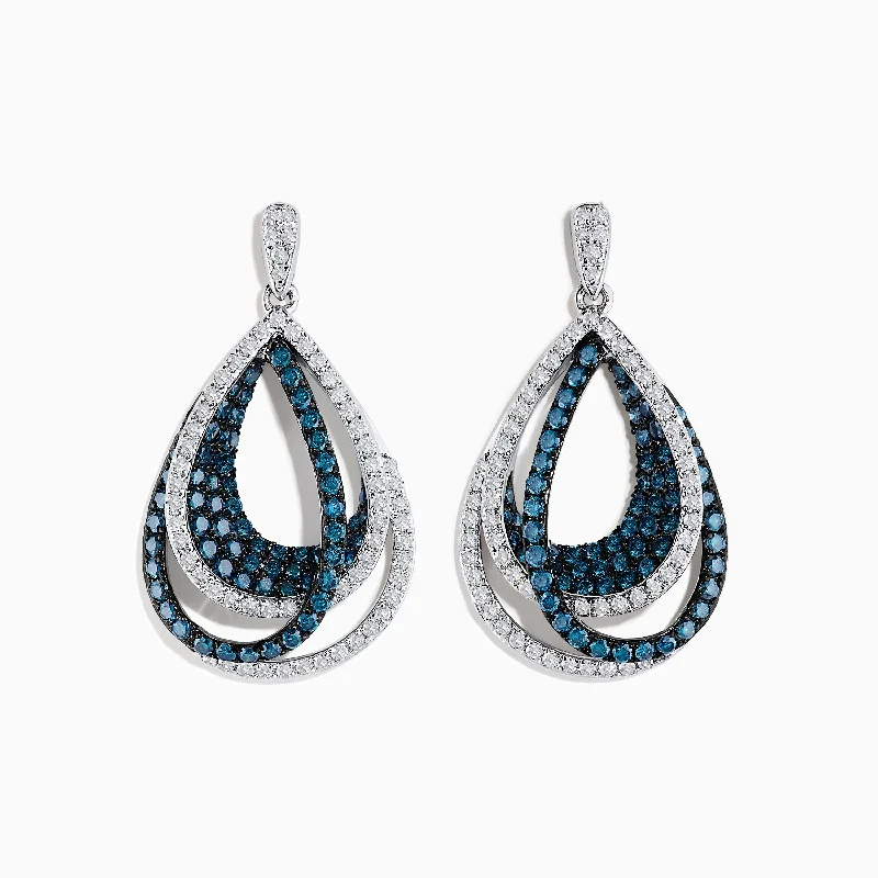 Affordable Earrings For Every Budget-Bella Bleu 14K White Gold Blue and White Diamond Earrings