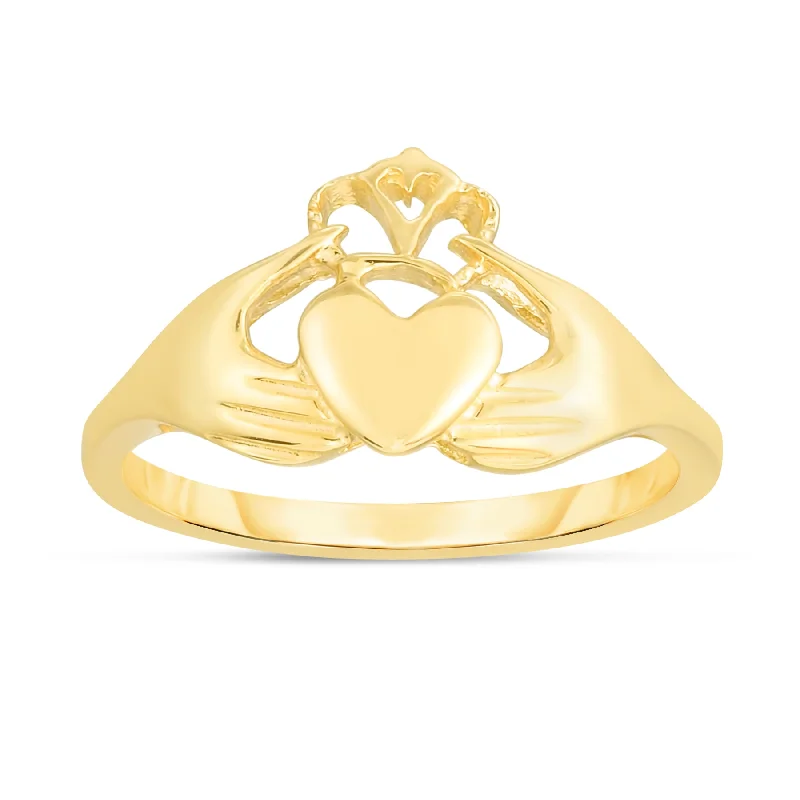 Unique diamond engagement rings-14K Gold Claddagh Ring