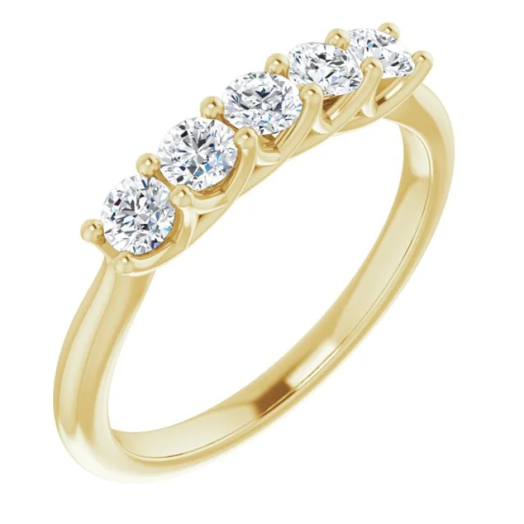 Custom engagement rings for brides-14K Yellow 1/2 CTW Natural Diamond Anniversary Band