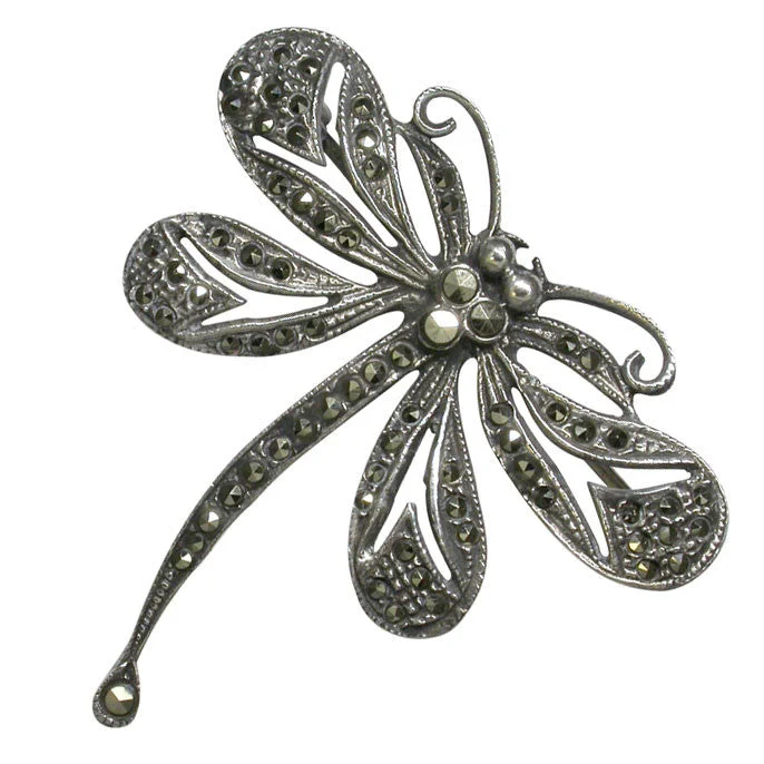 Monogram Brooch-Marcasite Dragonfly Brooch