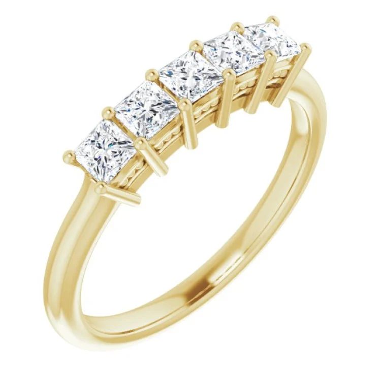 Custom rings-14K Yellow 5/8 CTW Natural Diamond Anniversary Band