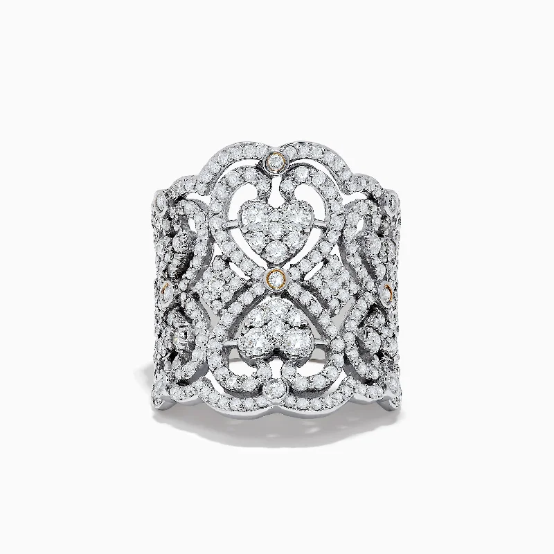 Unique promise rings for women-Pave Classica 14k White Gold Diamond Ring