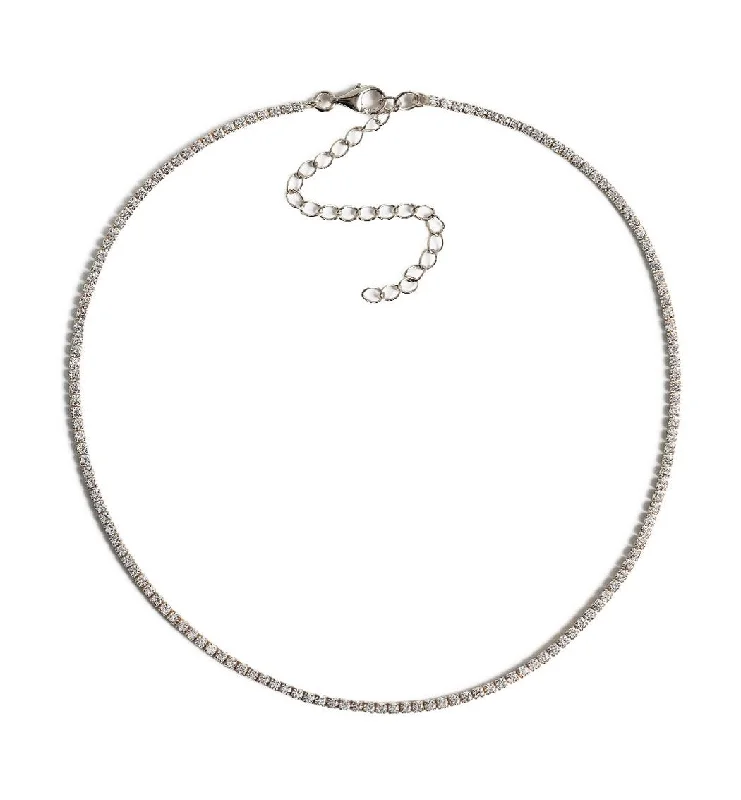 Silver necklaces for everyday wear-Classic Crystal Choker