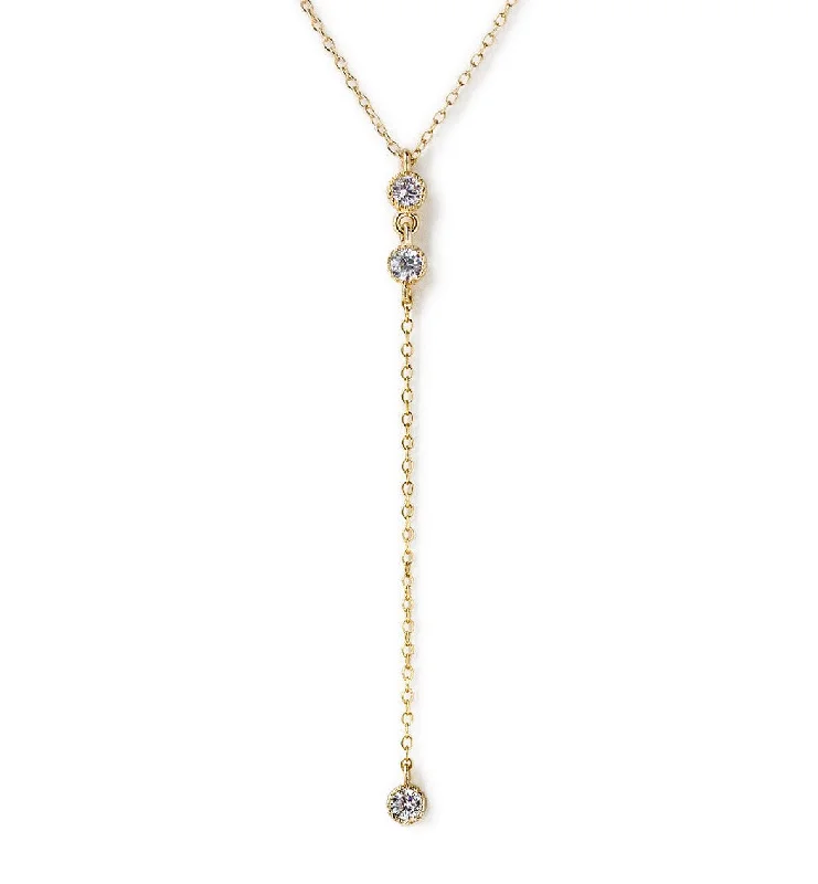 Gold chain necklaces for casual outfits-Ella Duo Lariat Necklace