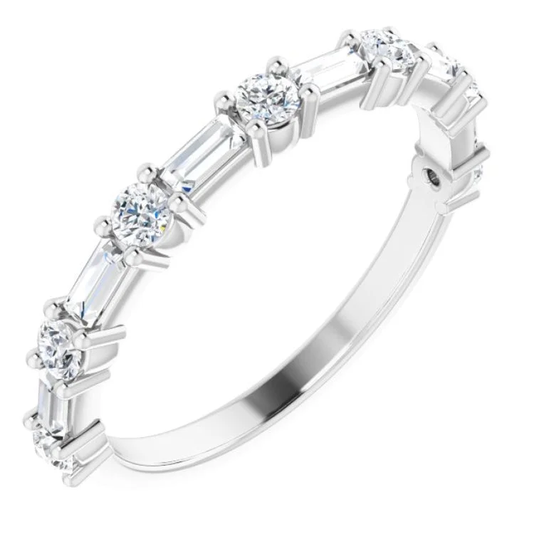 Stacking rings sets-Platinum 1/3 CTW Natural Diamond Anniversary Band