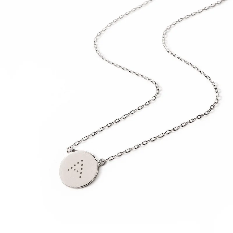 Wedding necklaces for bridesmaids-Dotted Initial Disc Necklace