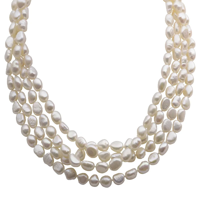 Pearl and gold necklaces-Freshwater Pearl Necklace