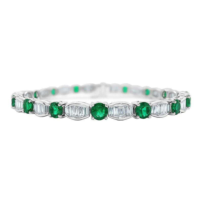 Limited Edition Bracelets-Emerald & Diamond Station Bracelet