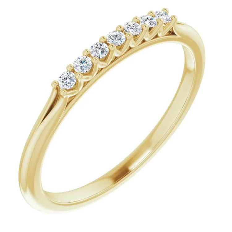 Affordable gold wedding bands-14K Yellow 1/10 CTW Natural Diamond Anniversary Band