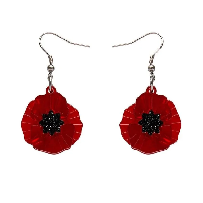 Gold Earrings For Wedding Day Style-Erstwilder Poppy Field Drop Earrings