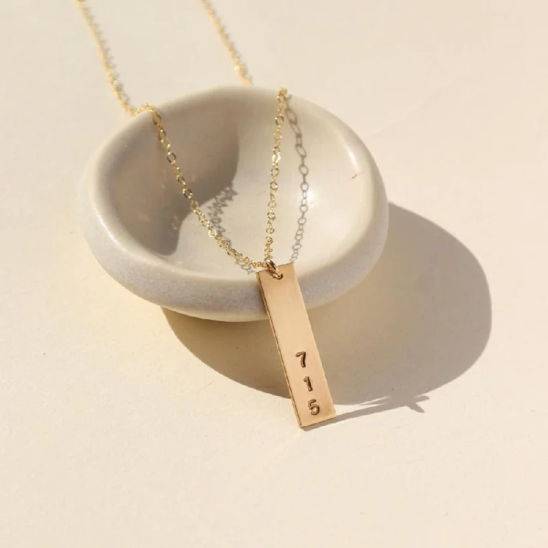 Classic bar necklaces for gifts-Area Code Necklace