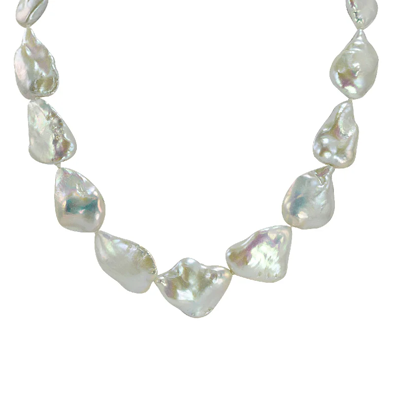 Birthstone necklaces for grandmothers-Sterling Silver Freshwater Pearl Necklace