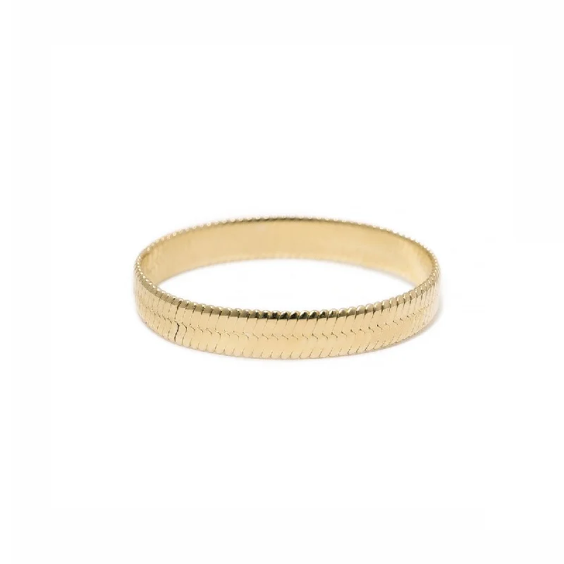 Ruby rings-Herringbone Chain Stacking Ring