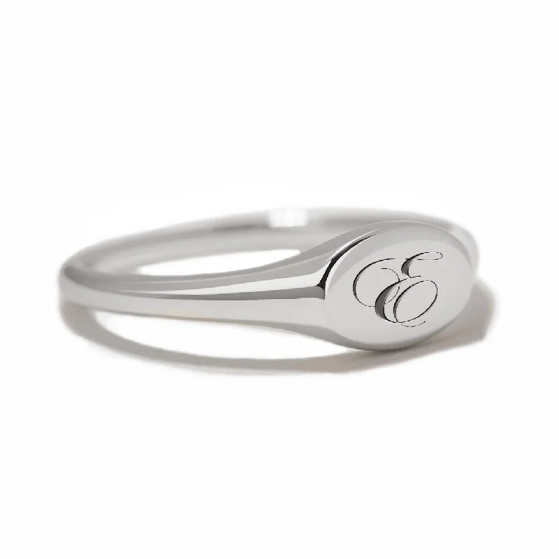 Adjustable rings-Oval Signet Engraved Ring