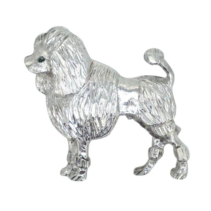 Metal Brooch-Silver Poodle Brooch