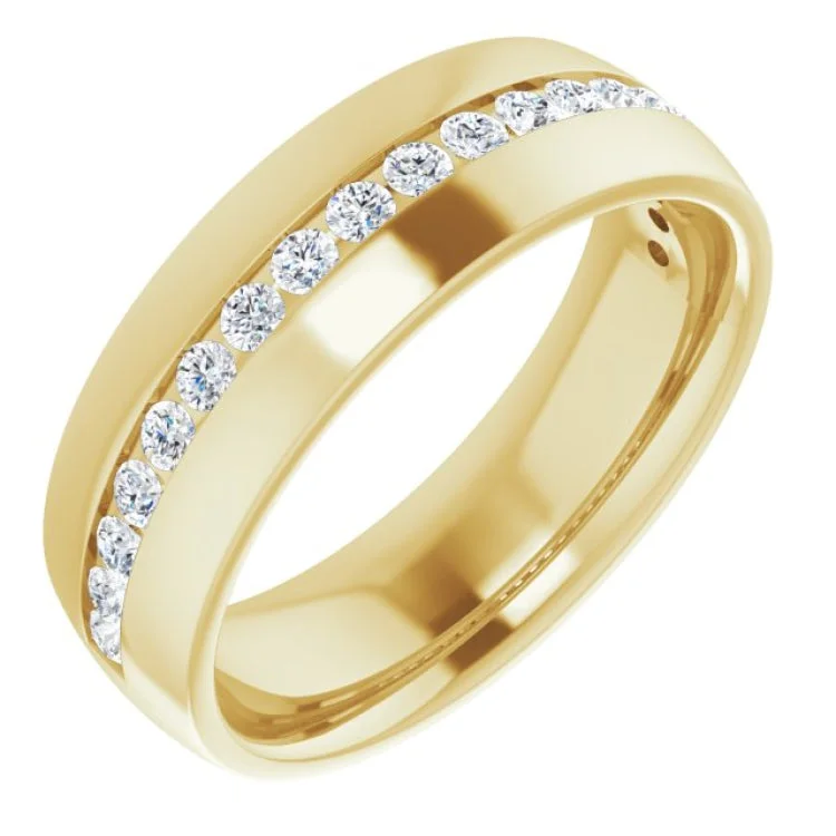 Stylish promise rings-14K Yellow 3/8 CTW Black Natural Diamond Band