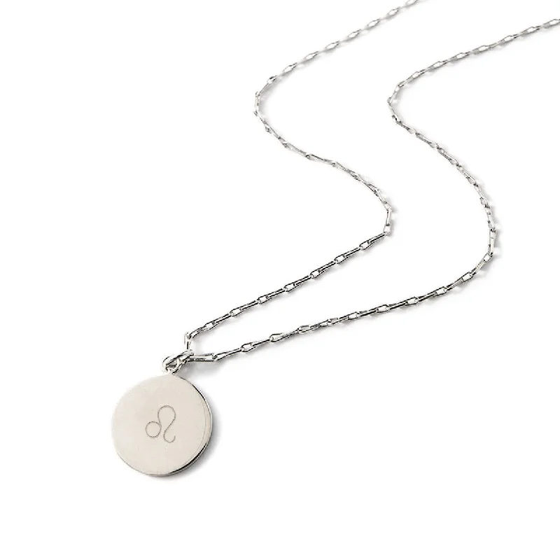 Men’s fashion necklace pendants-Zodiac Disc Necklace