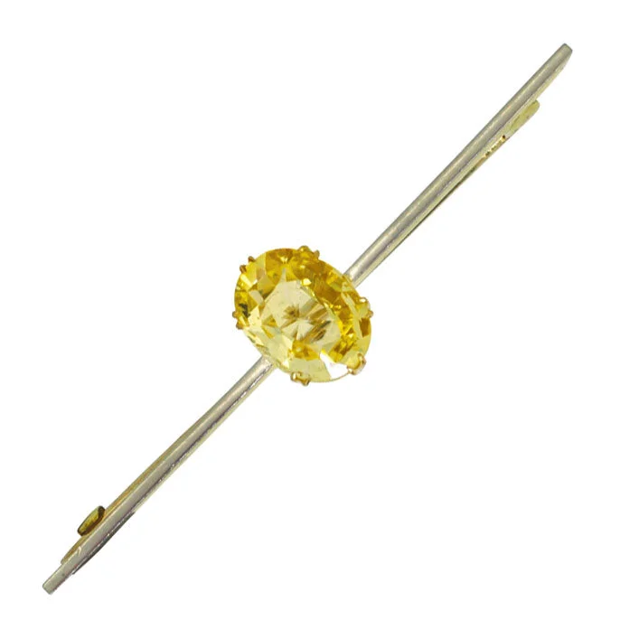 Unique Animal Brooch-Yellow Sapphire Bar Brooch