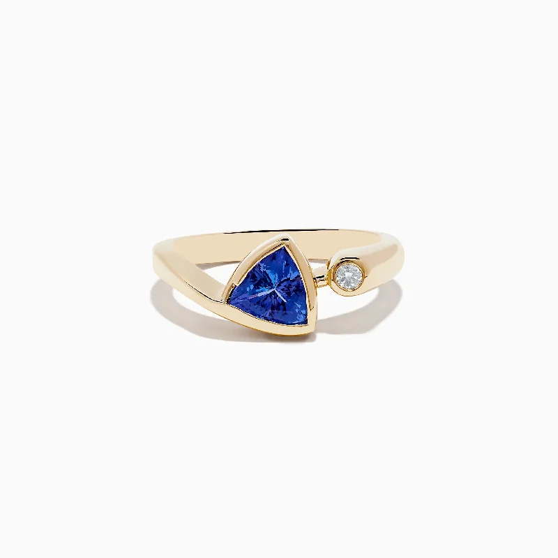 Affordable wedding rings for brides-Nahla Siri 14K Yellow Gold Tanzanite and Diamond Ring