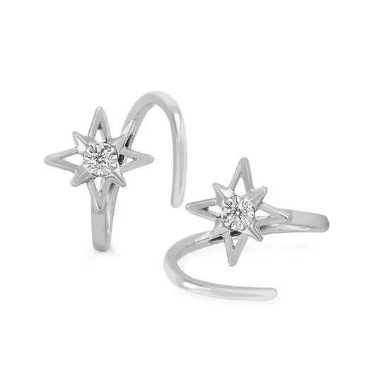 Modern Earrings For Fashion Trends-14KW-C EARRINGS CTW: .03, 2 DI