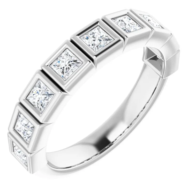 Elegant gold engagement rings-14K White 3/4 CTW Natural Diamond Anniversary Band