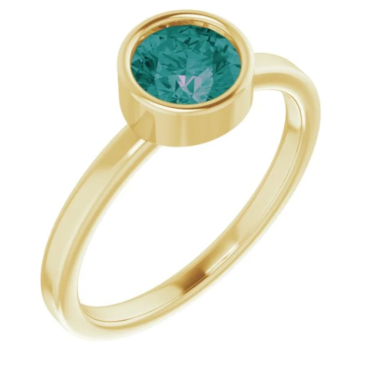 Mixed gemstone rings-14K Yellow 6 mm Lab-Grown Alexandrite Ring