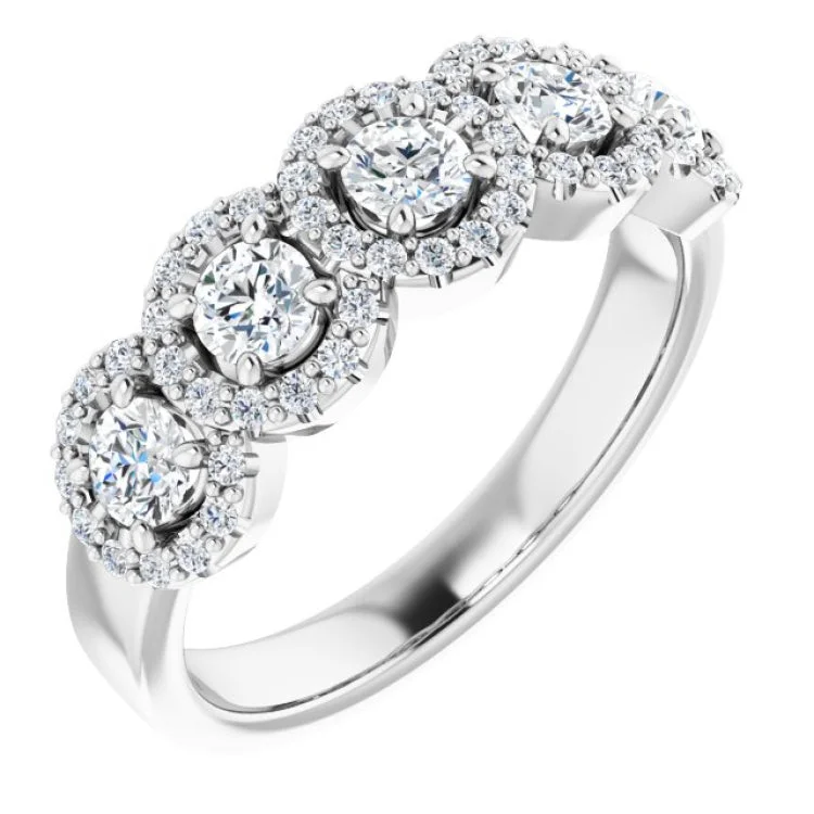 Women’s custom diamond rings-14K White 7/8 CTW Natural Diamond Anniversary Ring