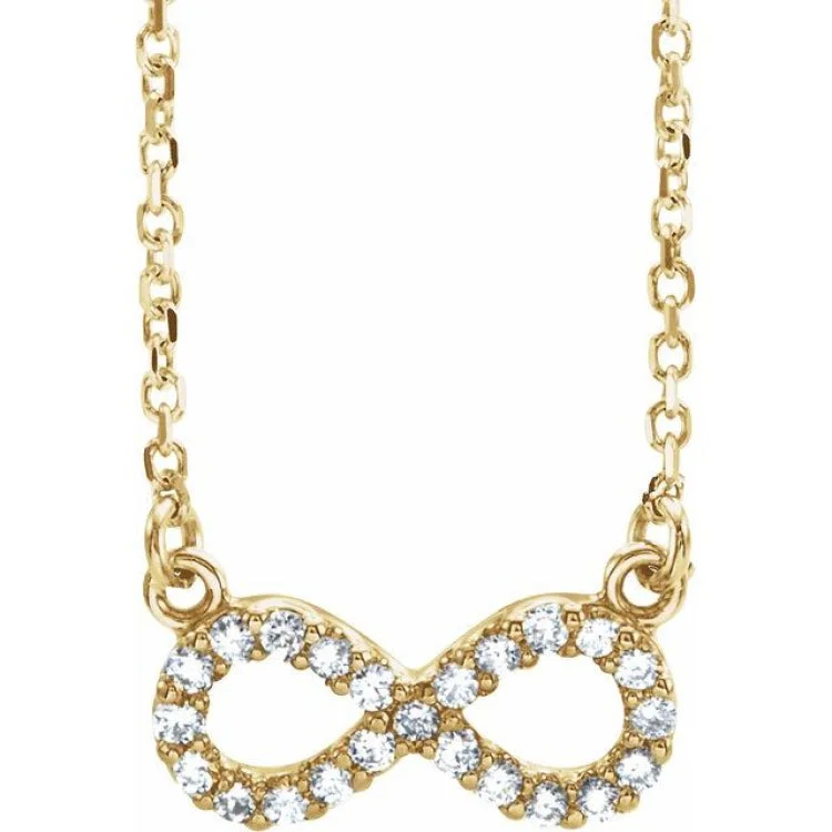 Layered necklaces with gold chains-14K Yellow 1/10 CTW Natural Diamond Infinity 16 1/2" Necklace