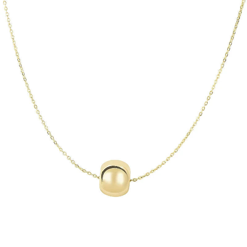 Boho style jewelry necklaces-14K Gold Polished Rondel Necklace