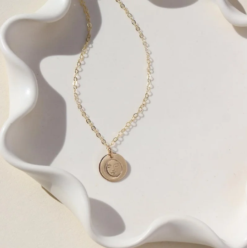 Personalized diamond pendant necklaces-Luna Necklace